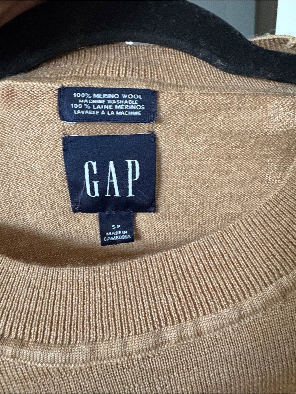 GAP 100% Merino Wool Sweater in Camel Brown - Picture 3 of 4